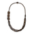 Coconut shell and wood long beaded necklace, 'Organic Belle' - Thai Coconut Shell and Wood Beaded Necklace