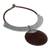 Leather and coconut wood pendant necklace, 'Gray Tribal Glam' - Coconut Wood Crochet Statement Necklace (image 2b) thumbail