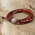 Carnelian wrap bracelet, 'Forest Flower' - Hand Made Carnelian Wrap Bracelet (image 2) thumbail