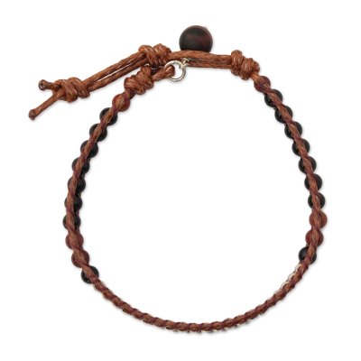 Agate and jasper beaded bracelet, 'Hill Tribe Memory' - Agate and jasper beaded bracelet