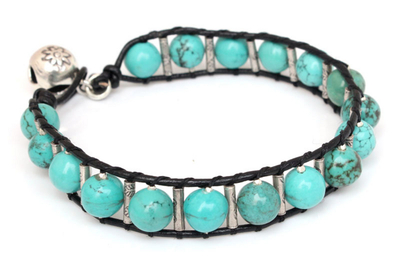 Artisan Crafted Turquoise Colored Beaded Bracelet