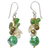 Pearl and peridot cluster earrings, 'Verdant Love' - Handcrafted Thai Dangle Earrings (image 2a) thumbail