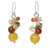 Multi-gemstone cluster earrings, 'Sunshine Love' - Hand Crafted Pearl and Quartz Beaded Earrings thumbail