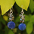 Pearl cluster earrings, 'Thai Joy' - Thai Beaded Quartz Earrings thumbail