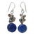 Pearl cluster earrings, 'Thai Joy' - Thai Beaded Quartz Earrings
