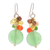 Pearl and carnelian cluster earrings, 'Thai Joy' - Quartz and Pearl Dangle Earrings (image 2a) thumbail