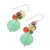 Pearl and carnelian cluster earrings, 'Thai Joy' - Quartz and Pearl Dangle Earrings (image 2c) thumbail
