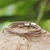 Silver accent wristband bracelet, 'Hill Tribe Friend in Khaki' - Thai Silver Braided Bracelet (image 2b) thumbail