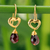 Gold vermeil garnet heart earrings, 'Time to Love' - Handcrafted Heart Shaped Vermeil Garnet Earrings (image 2b) thumbail