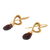 Gold vermeil garnet heart earrings, 'Time to Love' - Handcrafted Heart Shaped Vermeil Garnet Earrings (image 2d) thumbail