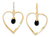 Gold vermeil onyx heart earrings, 'Love's Secrets' - Gold vermeil onyx heart earrings thumbail
