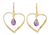 Gold vermeil amethyst heart earrings, 'Love's Secrets' - Gold Vermeil Amethyst Heart Earrings thumbail