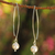 Cultured pearl dangle earrings, 'Precious White' - Pearl and Sterling Silver Dangle Earrings (image 2) thumbail