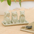 Figuritas de cerámica Celadon, (juego de 3) - Esculturas de cerámica celadón (juego de 3)