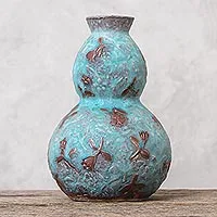 Celadon ceramic vase, 'Orchid Glory' - Celadon Ceramic Vase