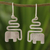 Sterling silver dangle earrings, 'Trumpeting Elephant' - Women's Sterling Silver Dangle Earrings (image 2) thumbail