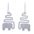 Sterling silver dangle earrings, 'Trumpeting Elephant' - Women's Sterling Silver Dangle Earrings thumbail
