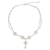 Cultured pearl pendant necklace, 'Enchanted Bloom' - Handmade Pearl Y Necklace (image 2a) thumbail