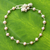 Cultured pearl floral bracelet, 'Pink Rose Horizon' - Silver Pearl Bracelet