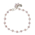 Cultured pearl floral bracelet, 'Pink Rose Horizon' - Handcrafted Silver and Pearl Bracelet from Thailand thumbail