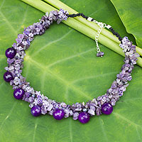 Amethyst cluster necklace, Gush
