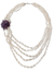 Cultured pearl and amethyst strand necklace, 'Purple Snow Peony' - Pearl and Amethyst Strand Necklace thumbail