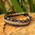Amethyst and lapis lazuli beaded bracelet, 'Urban Colors' - Amethyst and lapis lazuli beaded bracelet (image 2) thumbail