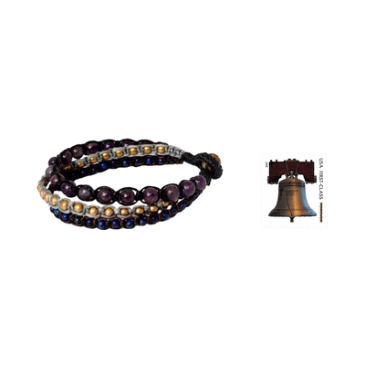 Armband aus Amethyst- und Lapislazuli-Perlen - Armband aus Amethyst- und Lapislazuli-Perlen