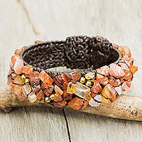 Brazalete de cornalina - Brazalete de cornalina elaborado artesanalmente