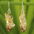 Cluster-Ohrringe aus Zuchtperlen und Citrin - Thailändische Perlenohrringe mit Citrin und Perlen
