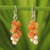Cultured pearl and aventurine cluster earrings, 'Afternoon Glow' - Beaded Aventurine and Pearl Earrings thumbail