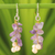 Cultured pearl and amethyst cluster earrings, 'Afternoon Lilac' - Unique Beaded Amethyst Earrings thumbail