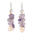 Cultured pearl and amethyst cluster earrings, 'Afternoon Lilac' - Unique Beaded Amethyst Earrings (image 2a) thumbail