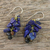 Lapis lazuli cluster earrings, 'Afternoon Blue' - Artisan jewellery Lapis Lazuli Dangle Earrings (image 2b) thumbail