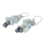 Cultured pearl and aquamarine cluster earrings, 'Afternoon Sigh' - Unique Aquamarine Dangle Earrings (image 2b) thumbail