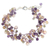 Cultured pearl and amethyst beaded bracelet, 'Mystic Passion' - Handcrafted Pearl and Amethyst Bracelet thumbail