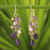 Cultured pearl and amethyst beaded earrings, 'Mystic Passion' - Artisan Crafted Amethyst Earrings (image 2) thumbail