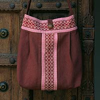 Cotton shoulder bag, 'Lanna Bouquet' - Floral Embroidered Cotton Shoulder Bag 