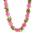 Cultured pearl and peridot beaded necklace, 'Peony Romance' - Beaded Quartz Multigem Necklace from Thailand (image 2d) thumbail