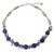 Cultured pearl and quartz beaded necklace, 'Blue Peonies' - Beaded Quartz and Agate Necklace