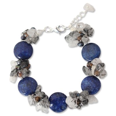 Handcrafted Pearl and Agate Beaded Bracelet