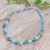 Quartz and aquamarine beaded necklace, 'Light Blue Peonies' - Artisan Crafted Beaded Aquamarine and Agate Necklace (image 2c) thumbail