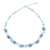 Quartz and aquamarine beaded necklace, 'Light Blue Peonies' - Artisan Crafted Beaded Aquamarine and Agate Necklace (image 2d) thumbail