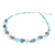 Quartz and aquamarine beaded necklace, 'Light Blue Peonies' - Artisan Crafted Beaded Aquamarine and Agate Necklace (image 2e) thumbail