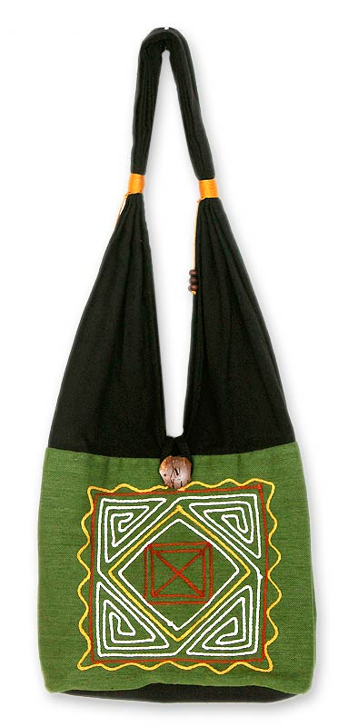 Thai Embroidered Cotton Shoulder Bag