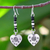 Silver heart earrings, 'Tribal Hearts' - Handcrafted Silver Heart Earrings thumbail