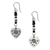 Silver heart earrings, 'Tribal Hearts' - Handcrafted Silver Heart Earrings (image 2d) thumbail