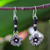 Silver flower earrings, 'Tribal Blooms' - Fair Trade Hill Tribe Silver Dangle Earrings thumbail