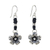 Silver flower earrings, 'Tribal Blooms' - Fair Trade Hill Tribe Silver Dangle Earrings (image 2a) thumbail