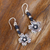 Silver flower earrings, 'Tribal Blooms' - Fair Trade Hill Tribe Silver Dangle Earrings (image 2b) thumbail